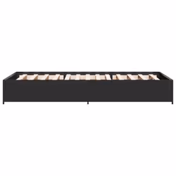vidaXL Bed Frame Bed Black 180x200 cm Super King Engineered Wood and Metal - black, 90 x 190 cm/ 29 cm - Additional view 4