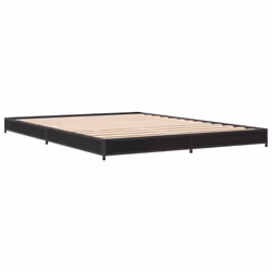vidaXL Bed Frame Bed Black 180x200 cm Super King Engineered Wood and Metal - black, 120 x 200 cm/ 14.5 cm