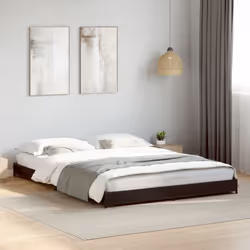 vidaXL Bed Frame Bed Black 180x200 cm Super King Engineered Wood and Metal - black, 120 x 200 cm/ 14.5 cm