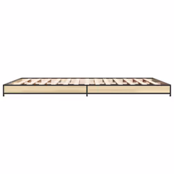 vidaXL Bed Frame Bed Black 180x200 cm Super King Engineered Wood and Metal - sonoma oak, 120 x 200 cm/ 14.5 cm - Additional view 4