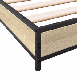 vidaXL Bed Frame Bed Black 180x200 cm Super King Engineered Wood and Metal - sonoma oak, 120 x 200 cm/ 14.5 cm - Additional view 6