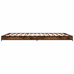 vidaXL Bed Frame Bed Base Sonoma Oak 160x200 cm Engineered Wood and Metal - smoked oak, 120 x 200 cm - Additional view 4