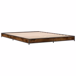vidaXL Bed Frame Bed Base Sonoma Oak 160x200 cm Engineered Wood and Metal - smoked oak, 120 x 200 cm - Additional view 5