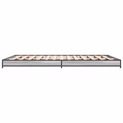 vidaXL Bed Frame Bed Black 180x200 cm Super King Engineered Wood and Metal - grey sonoma, 120 x 200 cm/ 14.5 cm - Additional view 4