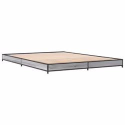 vidaXL Bed Frame Bed Black 180x200 cm Super King Engineered Wood and Metal - grey sonoma, 120 x 200 cm/ 14.5 cm - Additional view 5