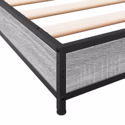 vidaXL Bed Frame Bed Black 180x200 cm Super King Engineered Wood and Metal - grey sonoma, 120 x 200 cm/ 14.5 cm - Additional view 6