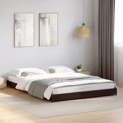 vidaXL Bed Frame Bed Base Sonoma Oak 160x200 cm Engineered Wood and Metal - black, 135 x 190 cm - Additional view 2