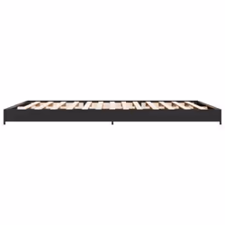 vidaXL Bed Frame Bed Base Sonoma Oak 160x200 cm Engineered Wood and Metal - black, 135 x 190 cm - Additional view 4