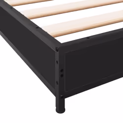 vidaXL Bed Frame Bed Base Sonoma Oak 160x200 cm Engineered Wood and Metal - black, 135 x 190 cm - Additional view 6