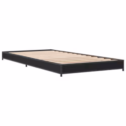 vidaXL Bed Frame Bed Black 180x200 cm Super King Engineered Wood and Metal - black, 100 x 200 cm/ 14.5 cm