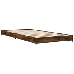 vidaXL Bed Frame Bed Black 180x200 cm Super King Engineered Wood and Metal - smoked oak, 100 x 200 cm/ 14.5 cm
