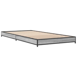 vidaXL Bed Frame Bed Base Sonoma Oak 160x200 cm Engineered Wood and Metal - grey sonoma, 100 x 200 cm