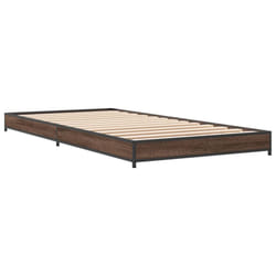 vidaXL Bed Frame Bed Black 180x200 cm Super King Engineered Wood and Metal - brown oak, 90 x 200 cm/ 14.5 cm