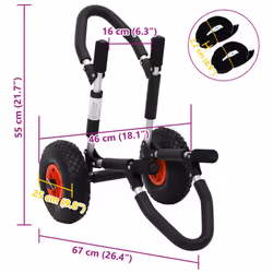 vidaXL Kayak Trolley Foldable Universal Kayak Cart Boat Carrier 45kg Aluminium