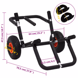 vidaXL SUP Trolley for 2 Surfboards Foldable 90 kg Aluminium Kayak Cart Boat - Additional view 10