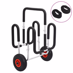 vidaXL 1/2x Kayak Trolleys Aluminium Boat Trailer Canoe Carrier Transport Cart - 67 x 48 x 89 cm