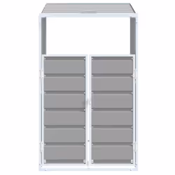 vidaXL Wheelie Bin Storage for Single Bin Garden Store Trash Cover Grey Steel - Additional view 4
