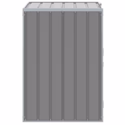 vidaXL Wheelie Bin Storage for Single Bin Garden Store Trash Cover Grey Steel - Additional view 5