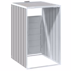 vidaXL Wheelie Bin Storage for Single Bin Garden Store Trash Cover Grey Steel - Additional view 6