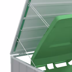 vidaXL Wheelie Bin Storage for Single Bin Garden Store Trash Cover Grey Steel - Additional view 7