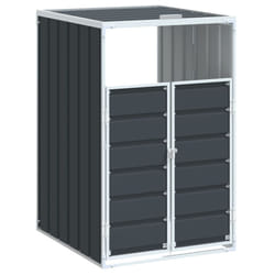 vidaXL Wheelie Bin Storage for Single Bin Garden Trash Cover Anthracite Steel