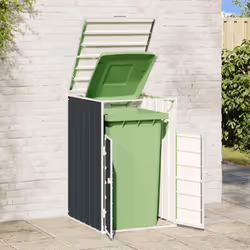 vidaXL Wheelie Bin Storage for Single Bin Garden Trash Cover Anthracite Steel