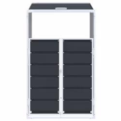 vidaXL Wheelie Bin Storage for Single Bin Garden Trash Cover Anthracite Steel - Additional view 4