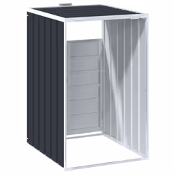 vidaXL Wheelie Bin Storage for Single Bin Garden Trash Cover Anthracite Steel - Additional view 6