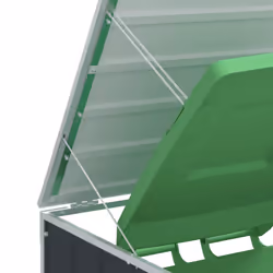 vidaXL Wheelie Bin Storage for Single Bin Garden Trash Cover Anthracite Steel - Additional view 7