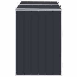 vidaXL Wheelie Bin Storage for Double Bins Garden Trash Cover Anthracite Steel - Additional view 5