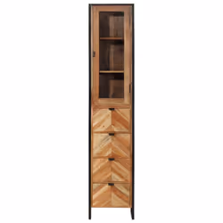 vidaXL Bathroom Cabinet Vanity Unit Storage Cupboard Iron & Solid Wood Acacia - Additional view 2