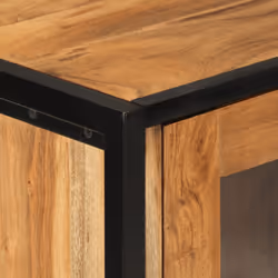 vidaXL Bathroom Cabinet Vanity Unit Storage Cupboard Iron & Solid Wood Acacia - Additional view 5