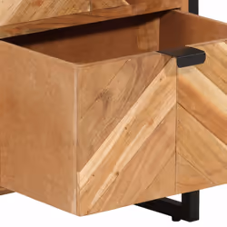 vidaXL Bathroom Cabinet Vanity Unit Storage Cupboard Iron & Solid Wood Acacia - Additional view 7