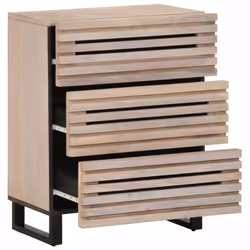 vidaXL Sideboards Side Cabinet Storage Cupboard Highboard 2 pcs Solid Wood - light brown, solid mango wood - Additional view 2