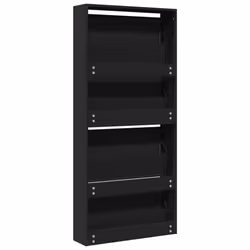 vidaXL Shoe Cabinet Organiser Rack Stand 4-Layer Mirror Oak/White 63x17x134 cm - black - Additional view 7
