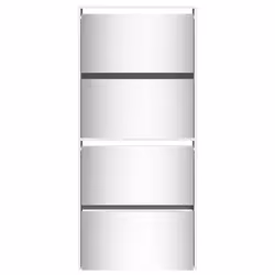 vidaXL Shoe Cabinet Organiser Rack Stand 4-Layer Mirror Oak/White 63x17x134 cm - high gloss white - Additional view 4