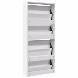 vidaXL Shoe Cabinet Organiser Rack Stand 4-Layer Mirror Oak/White 63x17x134 cm - high gloss white - Additional view 7
