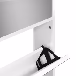 vidaXL Shoe Cabinet Organiser Rack Stand 4-Layer Mirror Oak/White 63x17x134 cm - high gloss white - Additional view 8