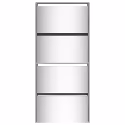 vidaXL Shoe Cabinet Organiser Rack Stand 4-Layer Mirror Oak/White 63x17x134 cm - grey sonoma - Additional view 4