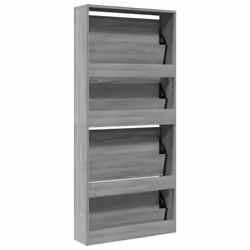 vidaXL Shoe Cabinet Organiser Rack Stand 4-Layer Mirror Oak/White 63x17x134 cm - grey sonoma - Additional view 7