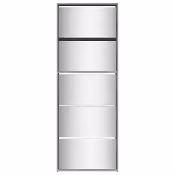 vidaXL Shoe Cabinet 5-Layer Mirror 63x17x169.5cm Rack Organiser Oak/White - grey sonoma - Additional view 4