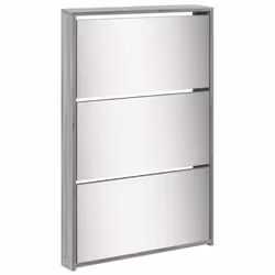 vidaXL Shoe Cabinet 5-Layer Mirror 63x17x169.5cm Rack Organiser Oak/White - grey sonoma - Additional view 5