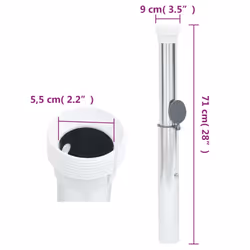 vidaXL In-Ground Parasol Base for 40-50 mm Pole Umbrella Base Silver Aluminum - Additional view 3