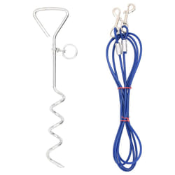 vidaXL Dog Tie Out Cable with Ground Stake Dog Leash Dog Stake Lead Leash - 3 m