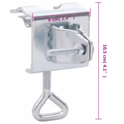 vidaXL Umbrella Clamps for Balcony Umbrella Holder 2pcs 32 mm Galvanised Steel - Additional view 5