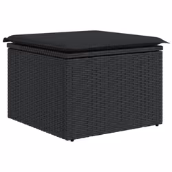 vidaXL Garden Sofa Set 10 Piece with Cushions Outdoor Sofa Black Poly Rattan - Additional view 5