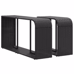 vidaXL Garden Sofa Set 10 Piece with Cushions Outdoor Sofa Black Poly Rattan - Additional view 6