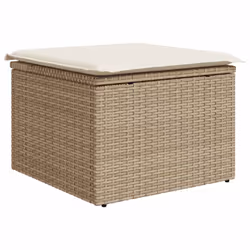 vidaXL Garden Sofa Set 10 Piece with Cushions Outdoor Sofa Beige Poly Rattan - Additional view 5