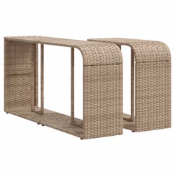 vidaXL Garden Sofa Set 10 Piece with Cushions Outdoor Sofa Beige Poly Rattan - Additional view 6