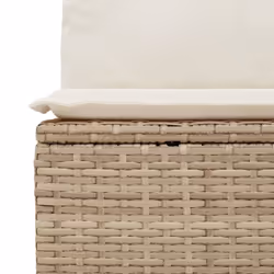 vidaXL Garden Sofa Set 10 Piece with Cushions Outdoor Sofa Beige Poly Rattan - Additional view 7
